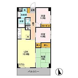 カーサフィオーレ 4階3LDKの間取り