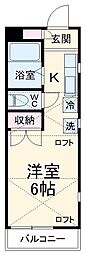 JR横浜線 相原駅 バス7分 東京家政学院前下車 徒歩1分の賃貸アパート 2階1Kの間取り