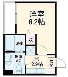 名古屋市営名港線 日比野駅 徒歩11分の賃貸アパート 1階1Kの間取り