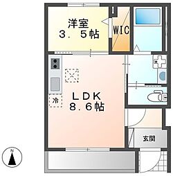 つくばエクスプレス つくば駅 7.9kmの賃貸アパート 1階1LDKの間取り