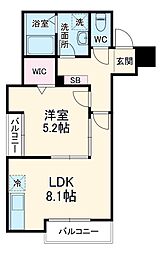 クィーンクェshoto 1階1LDKの間取り