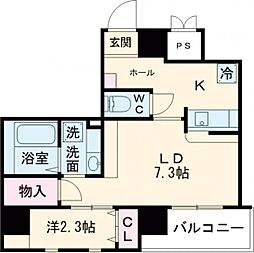 ブライト・リッツ 8階1LDKの間取り