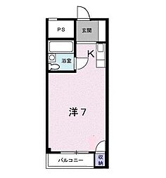 ハイツホリディ ワンルームの間取図画像