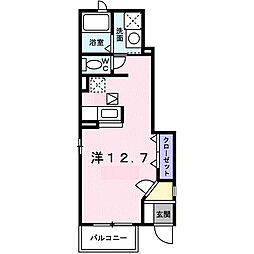 寿正　Ｂ 1階ワンルームの間取り