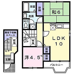ひまわりIII 2階2LDKの間取り