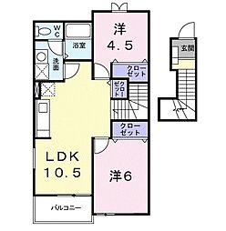 ラフィネ・メゾン 2LDKの間取図画像