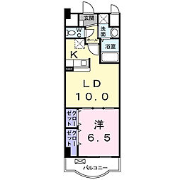 メゾンドエクセレンス2 1LDKの間取図画像
