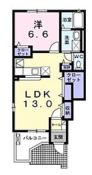 ノヴェル2 1LDKの間取図画像