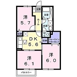 メゾンアイIII 1階3Kの間取り