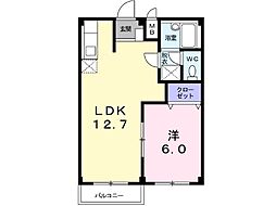シティハイツ栗原A 1LDKの間取図画像