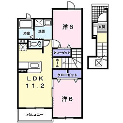 シュティル　グランツ 2階2LDKの間取り