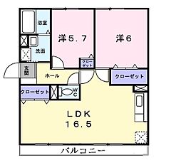 グランジュール　ｋｏｅｉ 1階2LDKの間取り