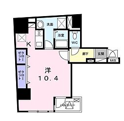 都営浅草線 大門駅 徒歩4分の賃貸マンション 2階1Kの間取り