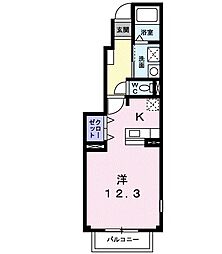 スウィート 1階ワンルームの間取り
