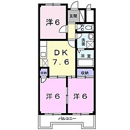 スカイハイツ 3DKの間取図画像