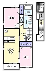フェニックス 2階2LDKの間取り