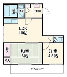 マンション本郷 2LDKの間取図画像