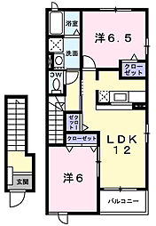 ファミール2 2LDKの間取図画像