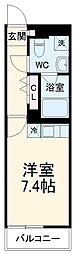 リブリ・平間 1階ワンルームの間取り
