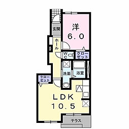 京王相模原線 京王堀之内駅 バス6分 由木中央小学校下車 徒歩5分の賃貸アパート 1階1LDKの間取り