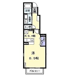 クレディ ワンルームの間取図画像