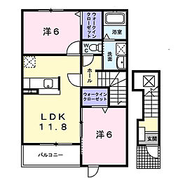 ソレイユコートC 2LDKの間取図画像