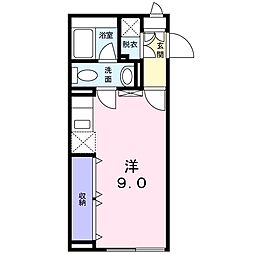 フィオーレ 1階ワンルームの間取り