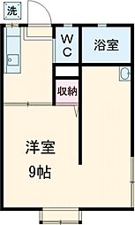 弁天荘 1SKの間取図画像