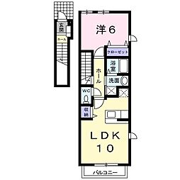 オールドリバー 1LDKの間取図画像
