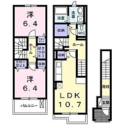 ライカム弐番館 2LDKの間取図画像