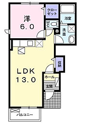 セレーネ 1階1LDKの間取り