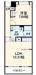 JR京浜東北・根岸線 浦和駅 徒歩14分の賃貸マンション 4階1LDKの間取り