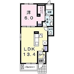 ベルソレイユ 1LDKの間取図画像