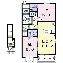 メゾン相生2 2LDKの間取図画像