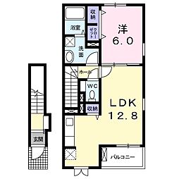 ブリーズヒル1 1LDKの間取図画像