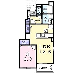 ルピナスアベニュー2 1LDKの間取図画像
