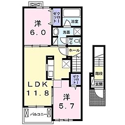 ひまわり 2LDKの間取図画像