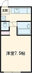 ハイツノン 1階ワンルームの間取り