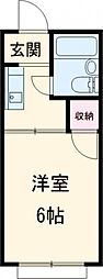 サザンフォレスト本厚木 1Kの間取図画像