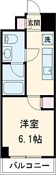 ジェノヴィア綾瀬スカイガーデン 9階1Kの間取り