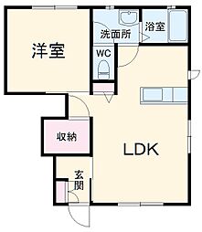 エクセレンテＡ 1階1LDKの間取り