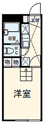 レオパレスピースフル 1Kの間取図画像
