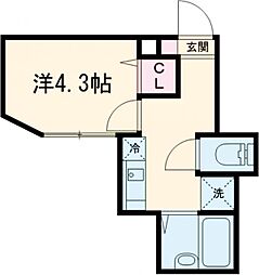 京王高尾線 京王片倉駅 徒歩13分の賃貸アパート 1階1Kの間取り