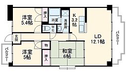 サントヴィラージュ 3階3LDKの間取り