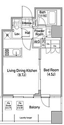 JR山手線 大塚駅 徒歩11分の賃貸マンション 8階1LDKの間取り