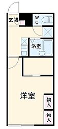 レオパレスシャルマンII 1階1Kの間取り