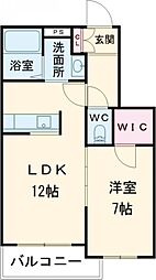 ベレオ小金井 202 2階1LDKの間取り