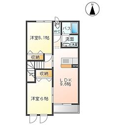 ロイヤル　ハイム 2階2LDKの間取り