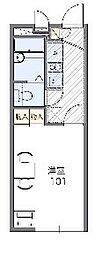 レオパレス愛宕 2階1Kの間取り
