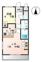 東武伊勢崎線 太田駅 徒歩12分の賃貸マンション 1階1LDKの間取り